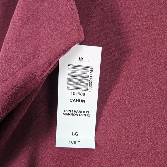 NWT Aritzia Babaton CAHUN Rich Maroon Silk Viscose Shirt w/ Shoulder Pads Size L - Picture 3 of 16